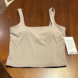 Lululemon NWT Wunder Under SmoothCover Tank - $68 retail - gray taupe color